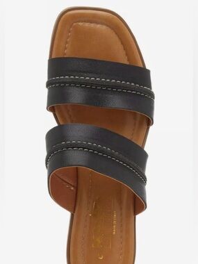 Black Double-Strap Slide Sandals for Women- NWOT- Size 7.5